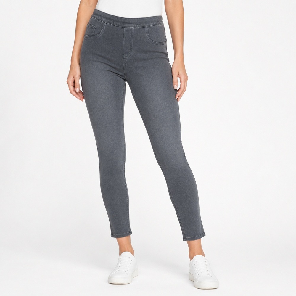 Spanx Jean-ish Ankle Leggings Gray Pull On Jeggings Women's L 20056R
